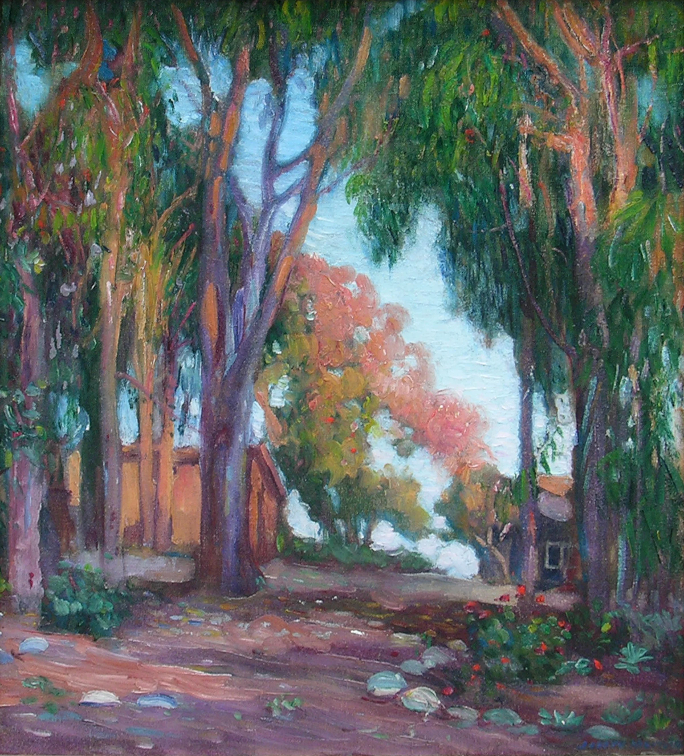 View to the Sea, Laguna Beach / Oil on Canvas, 21.5 x 19.125 in. Available at George Stern Fine Arts