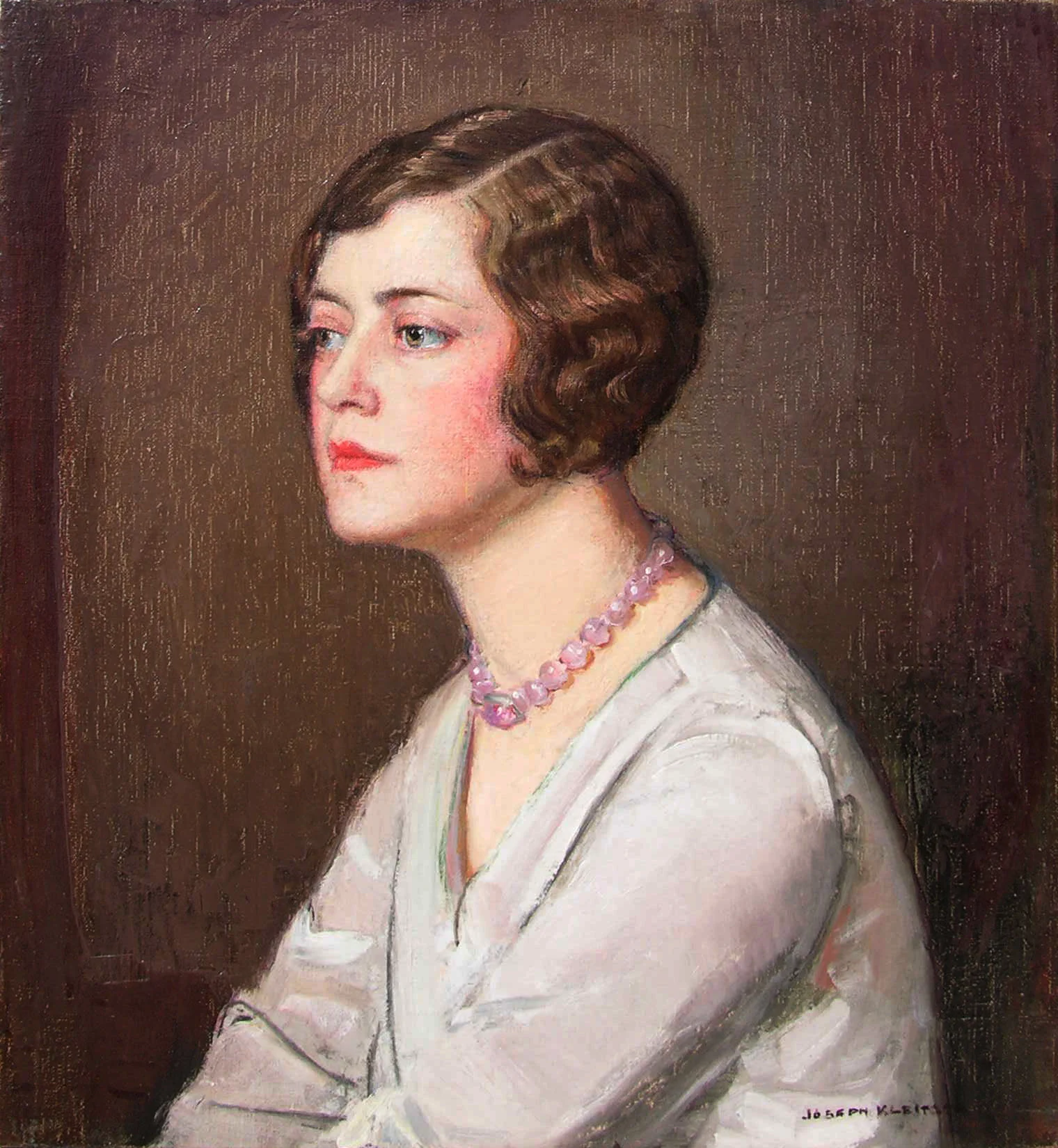 Portrait of Mildred / Oil on Canvas, 24 x 22.25 in. Available at George Stern Fine Arts