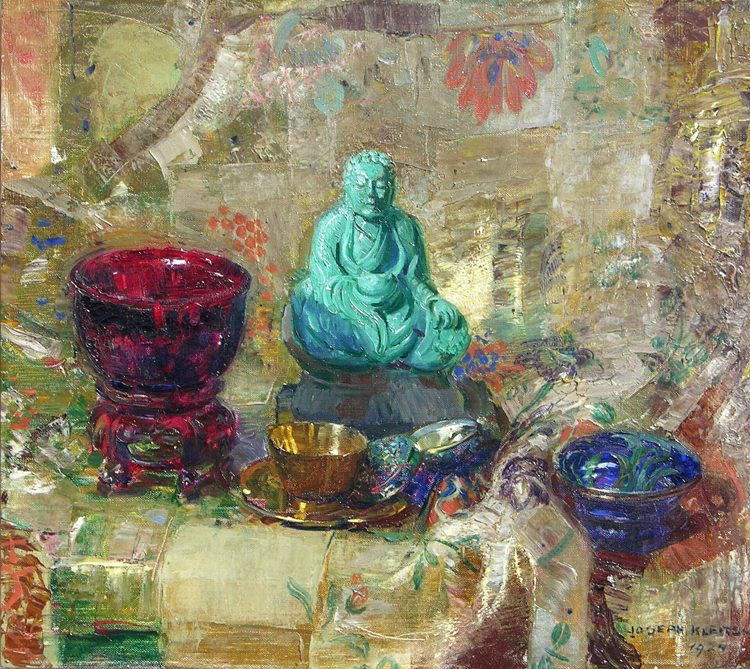    The Turquoise Buddha   / Oil on Canvas, 18 x 20 in. / Available at George Stern Fine Arts 