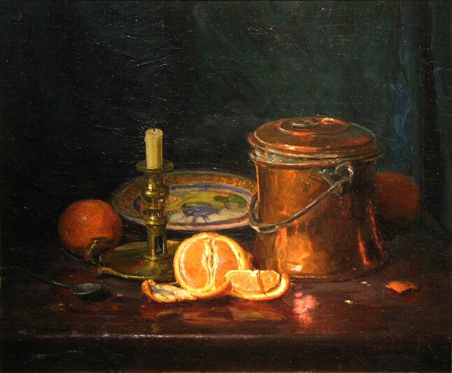    Still Life with Oranges   / Oil on Canvas, 20 x 24 in. / Private Collection 