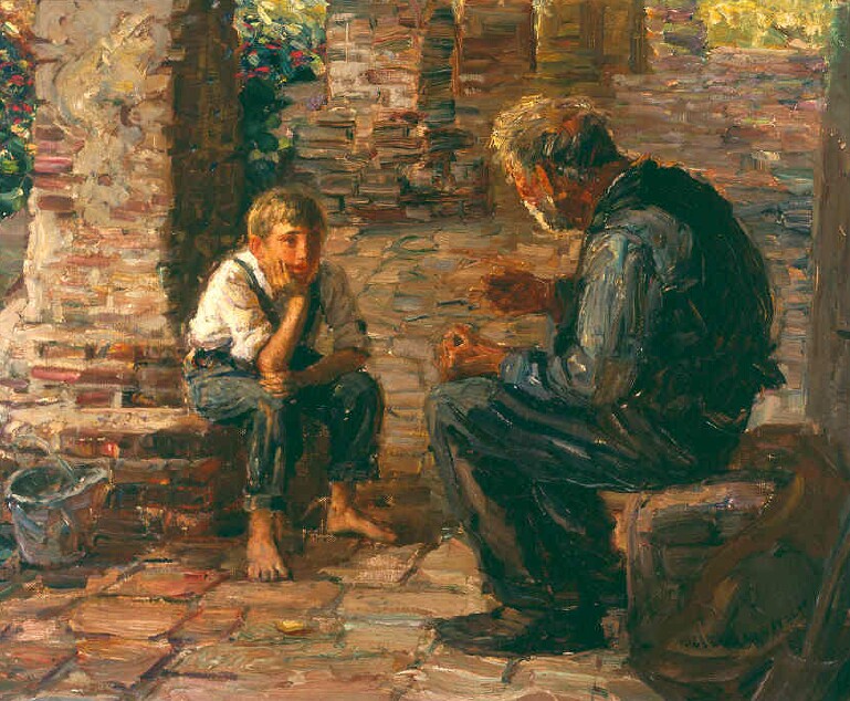    The Story Teller   / Oil on Canvas, 18 x 22 in. / Private Collection 
