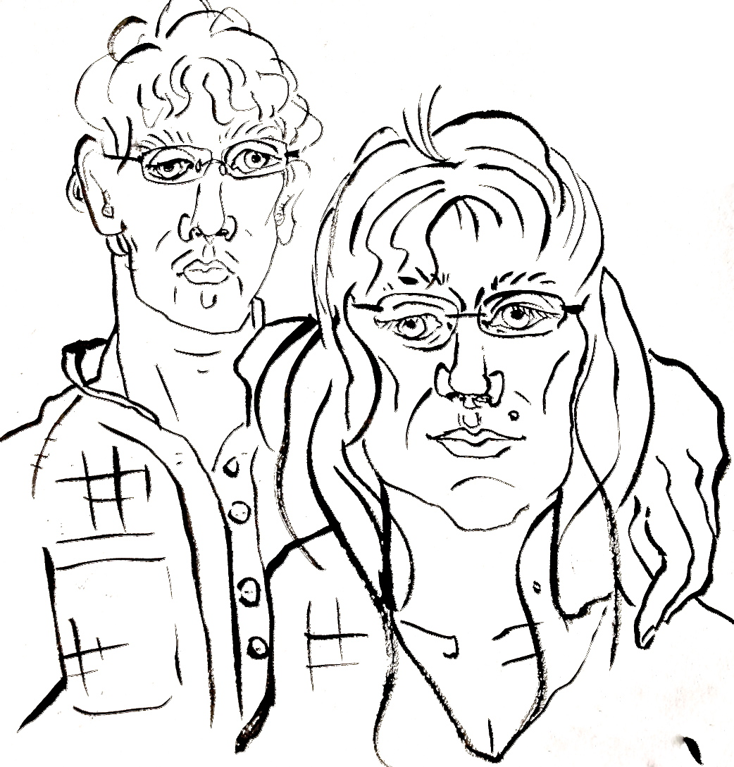  Zach and Sarah &nbsp;/ &nbsp;Ink and Brush &nbsp;/ &nbsp;10 x 10"