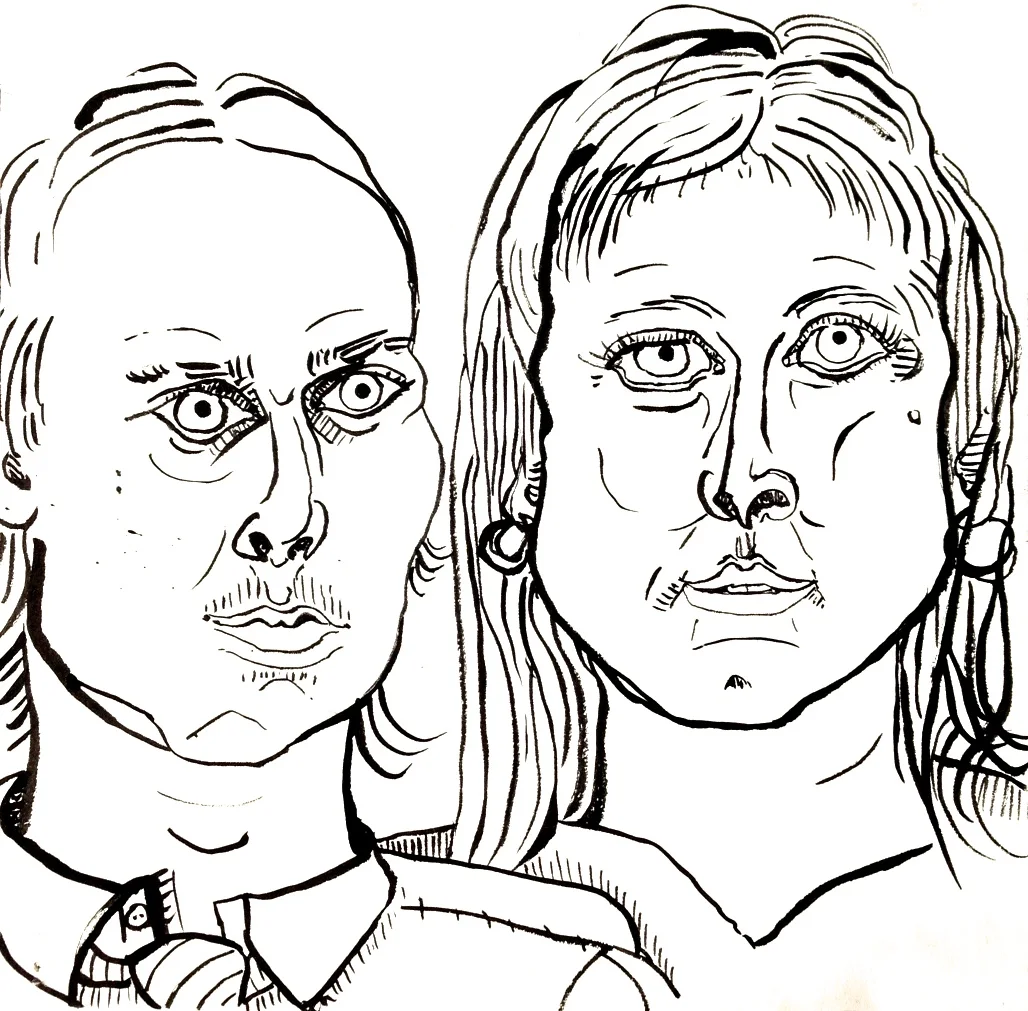  Tim and Isis &nbsp;/ &nbsp;Ink and brush &nbsp;/ &nbsp;10 x 10"