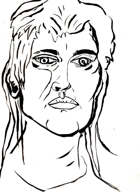 Julia Tadlock / Ink and brush / 9 x 12"