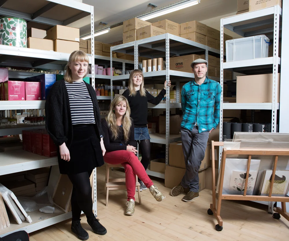 Howkapow team in their warehouse/studio in Bristol
