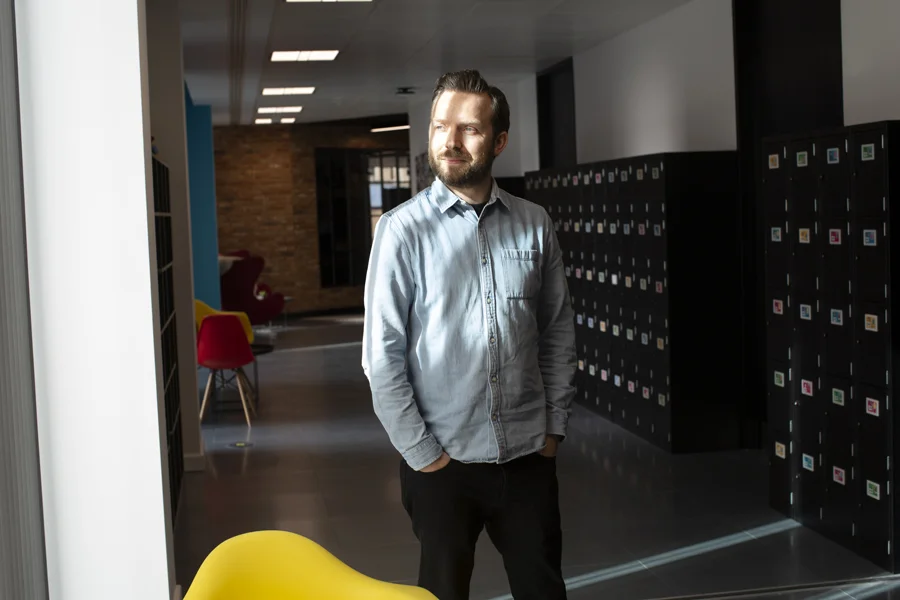 Alistair at the GiffGaff offices in Uxbridge