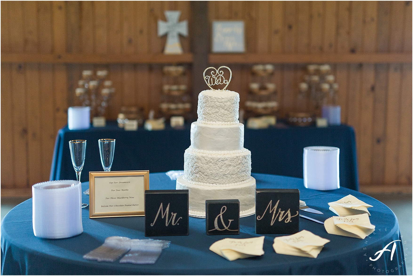 navy and coral mountain view Wedding at The Glen at The Boxtree Lodge || Braeloch Wedding in Vinton, Virginia || Ashley Eiban Photography || www.ashleyeiban.com