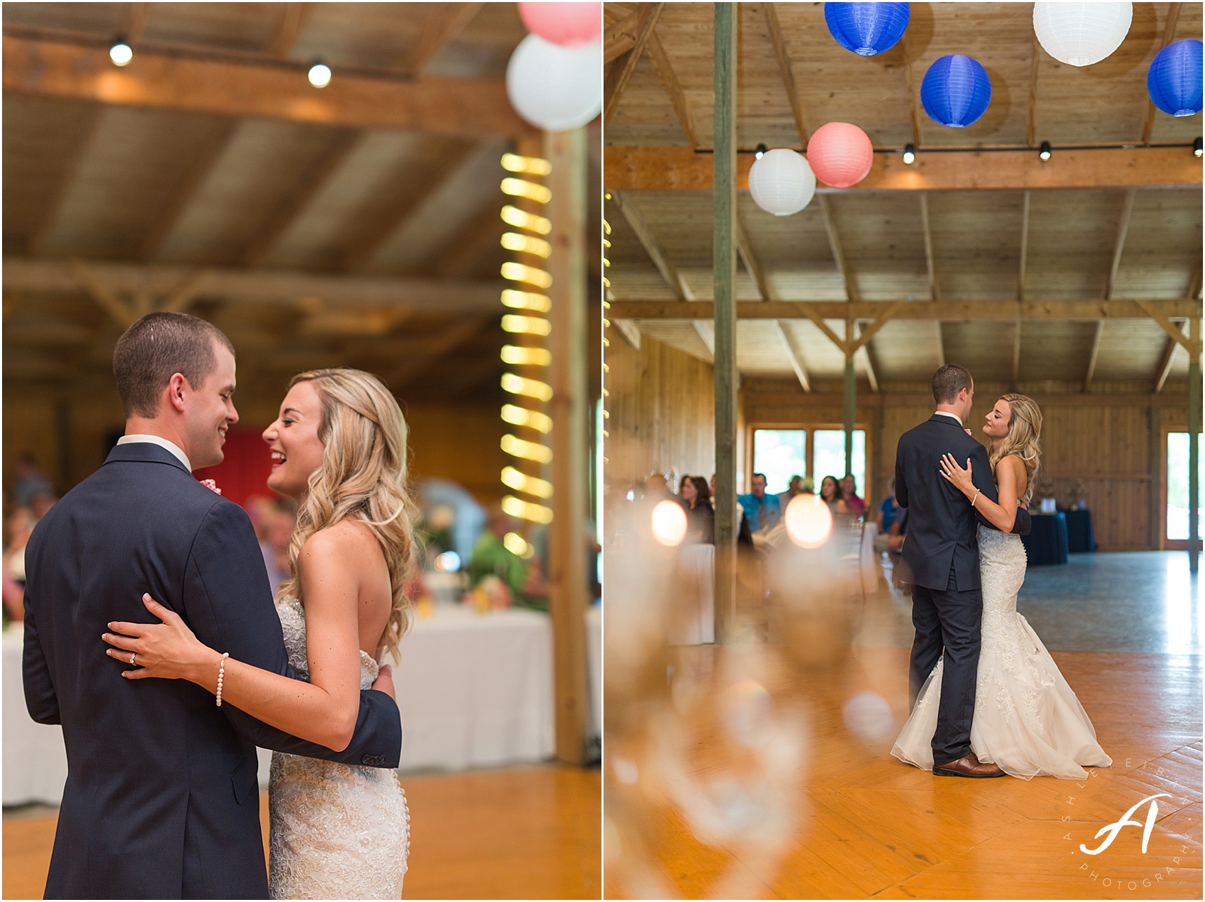 navy and coral mountain view Wedding at The Glen at The Boxtree Lodge || Braeloch Wedding in Vinton, Virginia || Ashley Eiban Photography || www.ashleyeiban.com