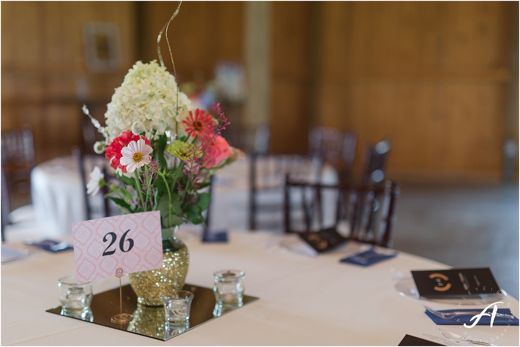 navy and coral mountain view Wedding at The Glen at The Boxtree Lodge || Braeloch Wedding in Vinton, Virginia || Ashley Eiban Photography || www.ashleyeiban.com