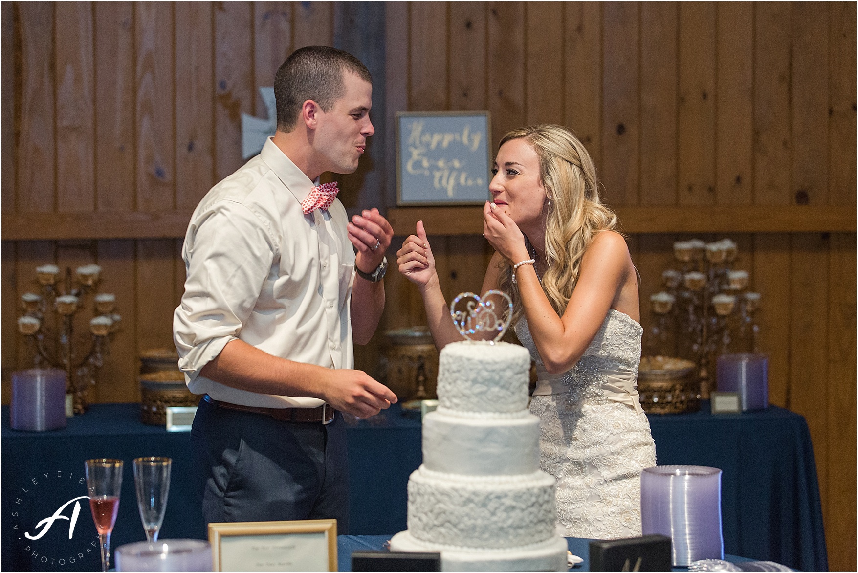 navy and coral mountain view Wedding at The Glen at The Boxtree Lodge || Braeloch Wedding in Vinton, Virginia || Ashley Eiban Photography || www.ashleyeiban.com