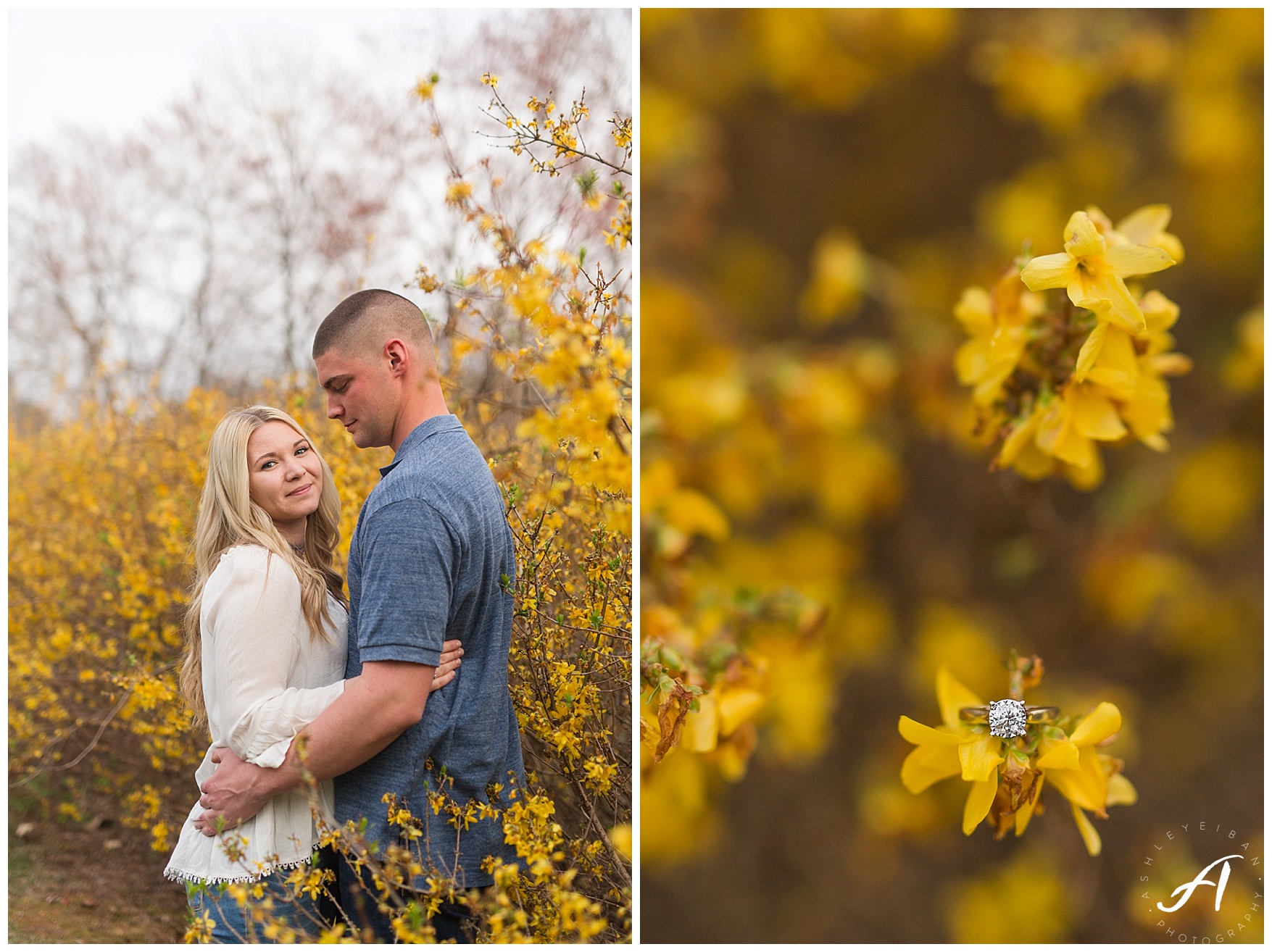 Charlottesville and Lynchburg Spring engagement session || Central VA Wedding Photographer || www.ashleyeiban.com