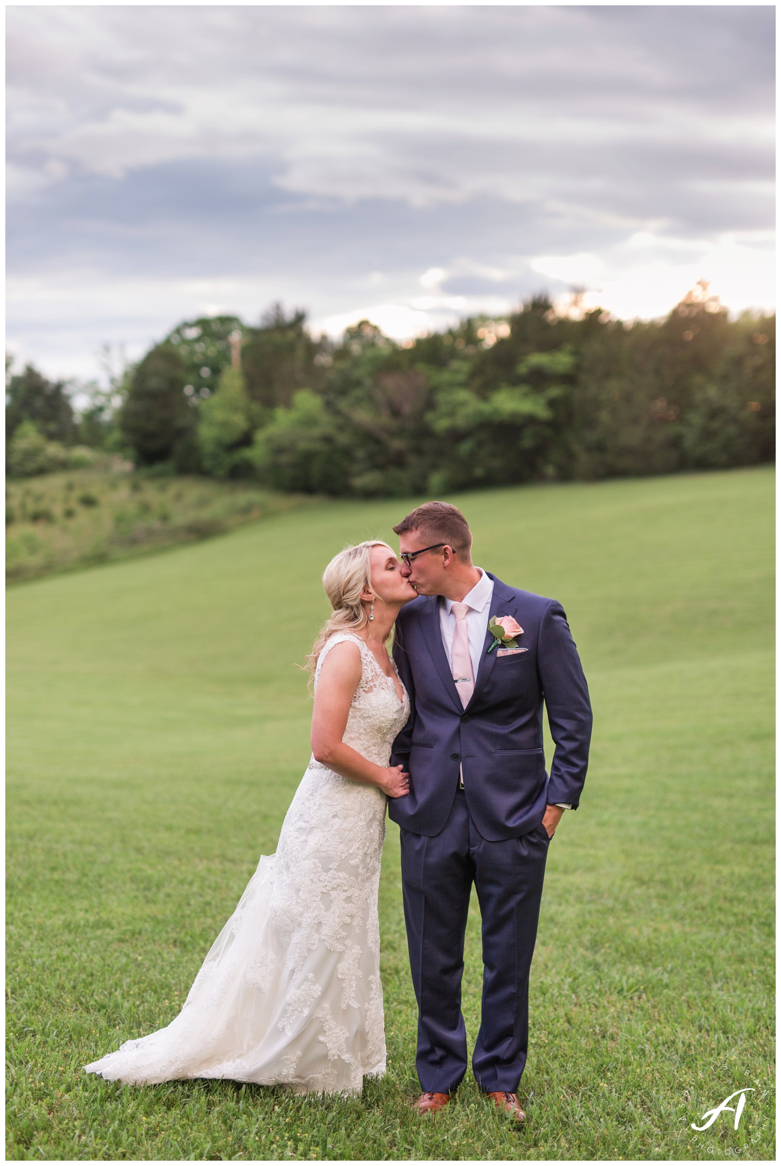 Sunset Portraits on a wedding day || Spring Trivium Estate Wedding || blush and navy wedding || Ashley Eiban Photography || www.ashleyeiban.com