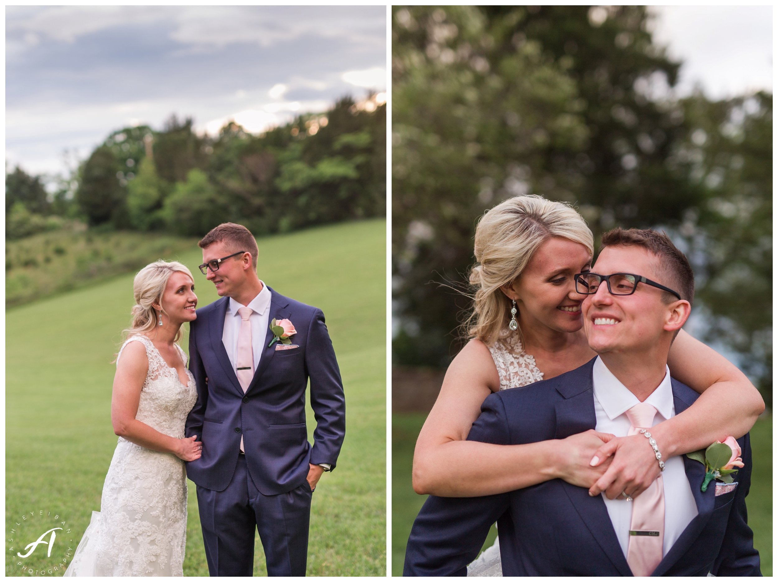 Sunset Portraits on a wedding day || Spring Trivium Estate Wedding || blush and navy wedding || Ashley Eiban Photography || www.ashleyeiban.com