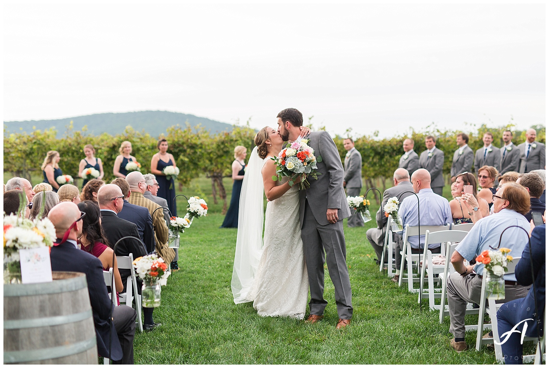 Keswick Vineyard Wedding Photographer || Charlottesville Winery Wedding Photographer || Central Virginia Fall Wedding || www.ashleyeiban.com