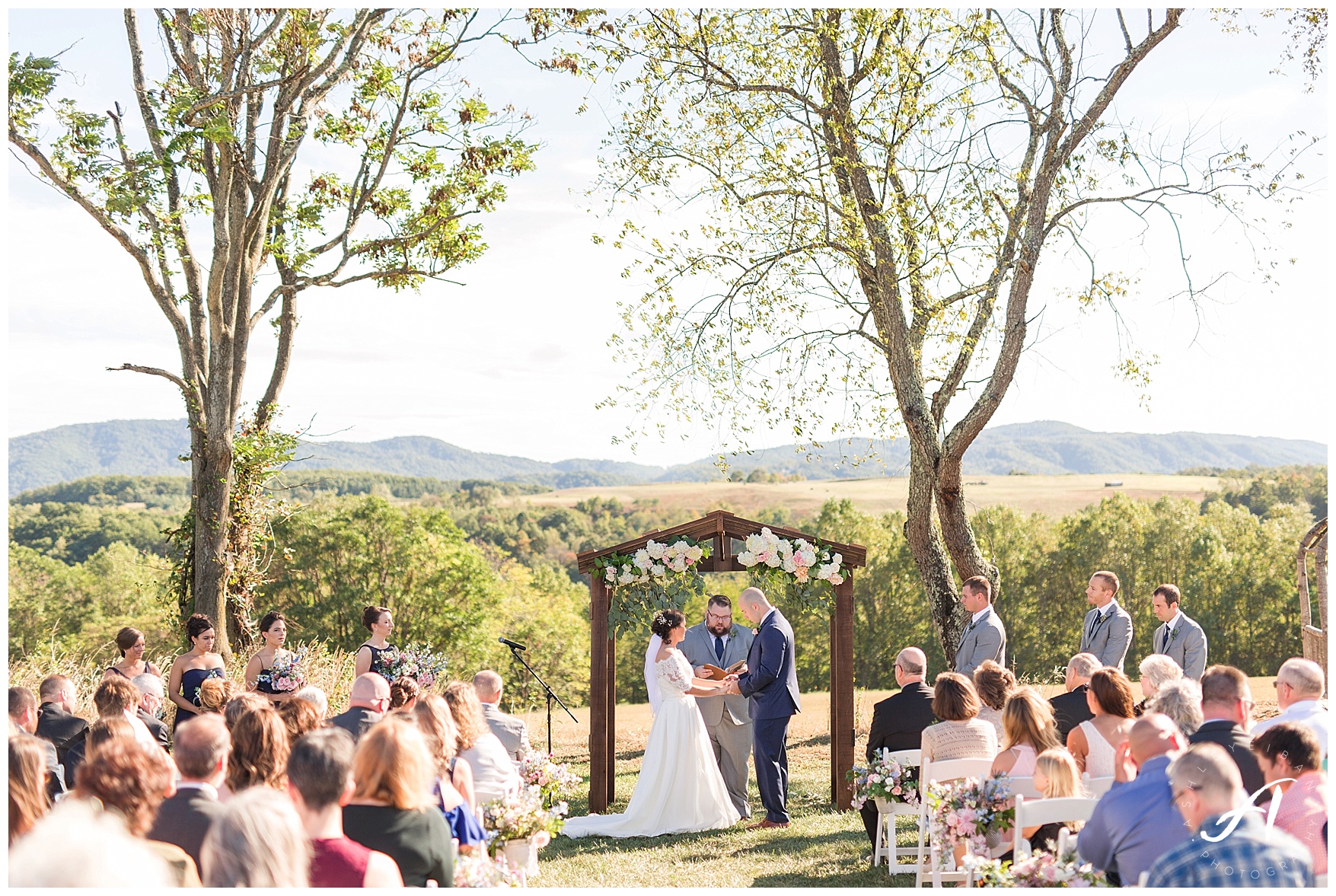 Outdoor Mountain View Wedding || On the Glen at Glenburn Farms Wedding || www.ashleyeiban.com