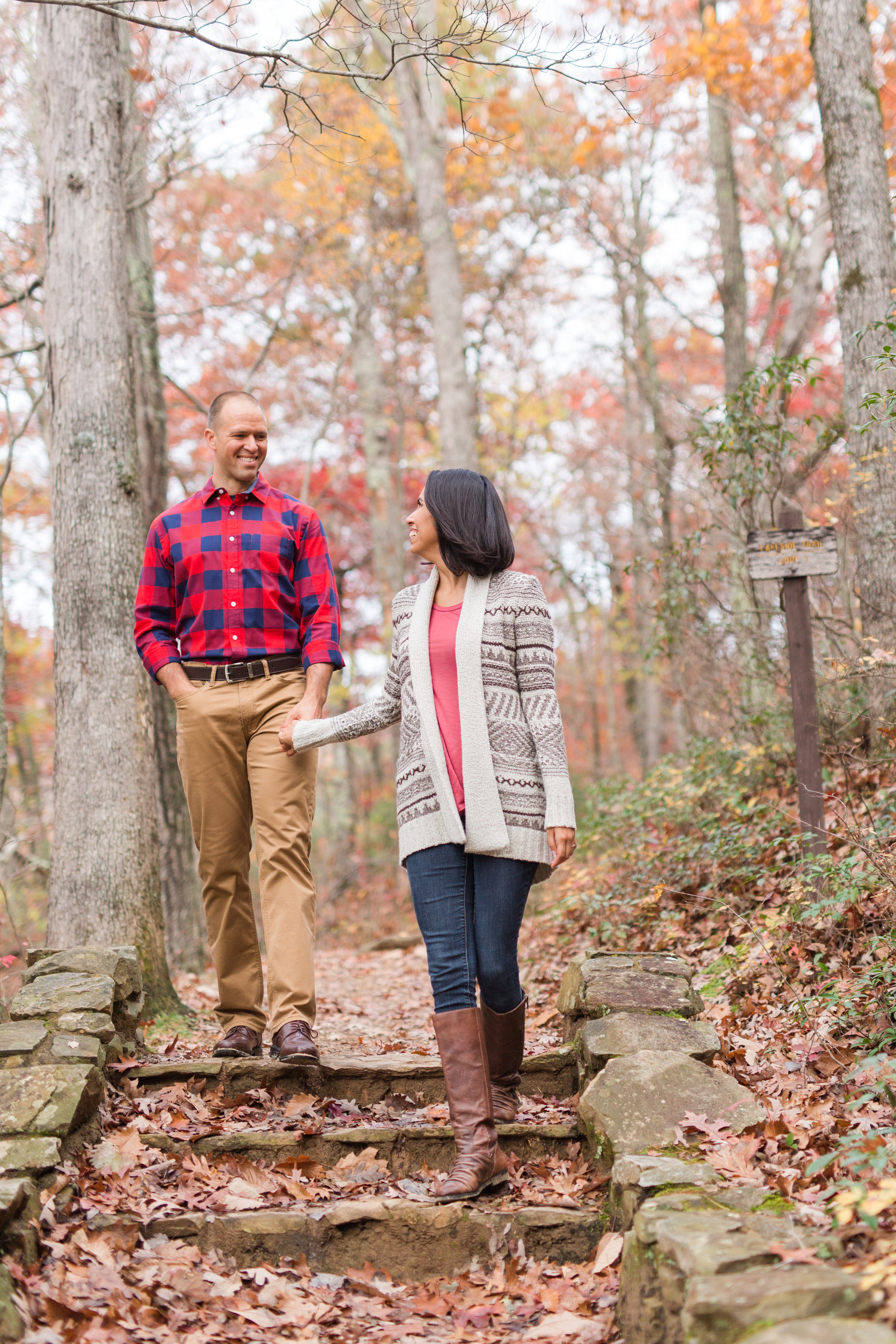 Fall engagement session at lake sherando in central virginia || Lynchburg Wedding and Engagement Photographer || www.ashleyeiban.com