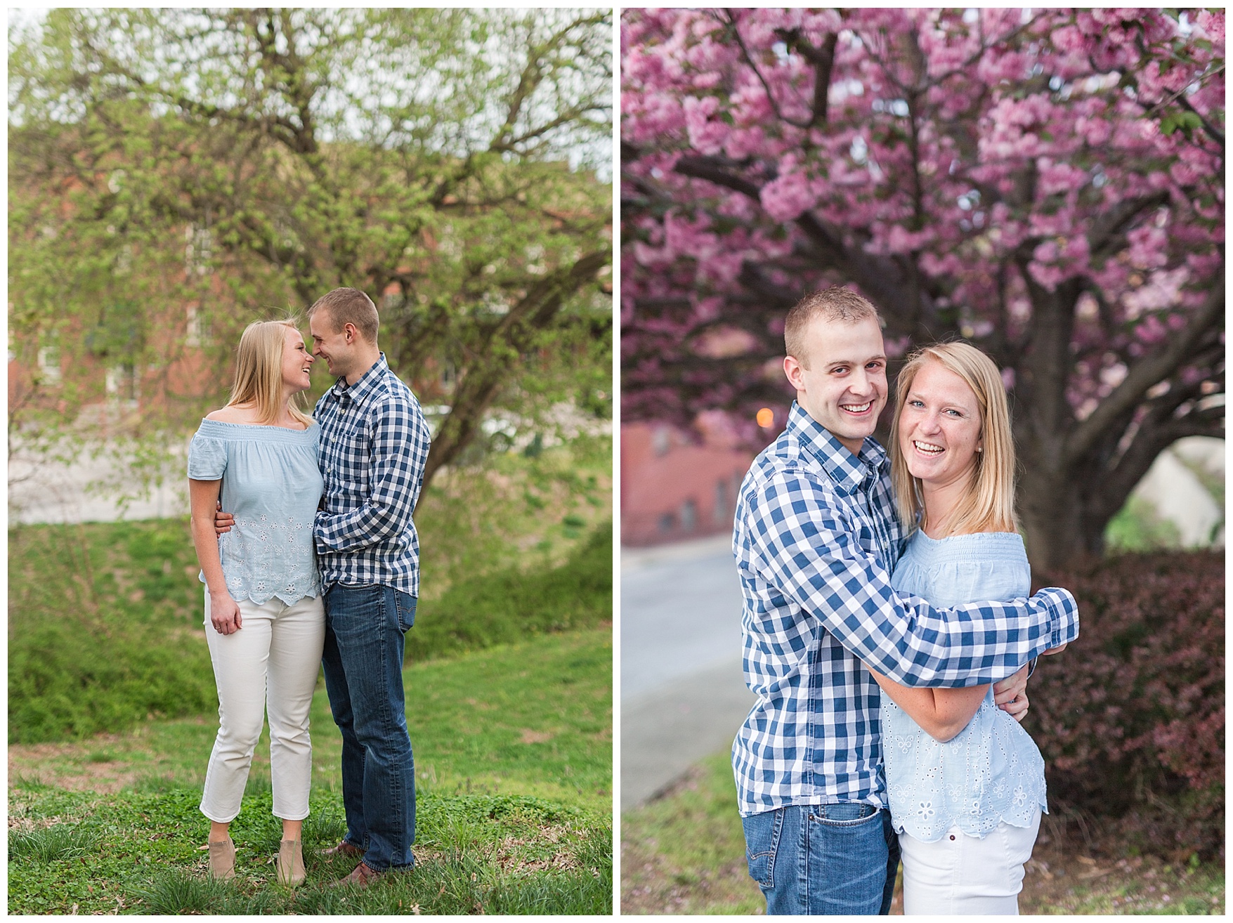 Downtown Lynchburg Engagement Session || Spring Bloom Engagement || Ashley Eiban Photography 