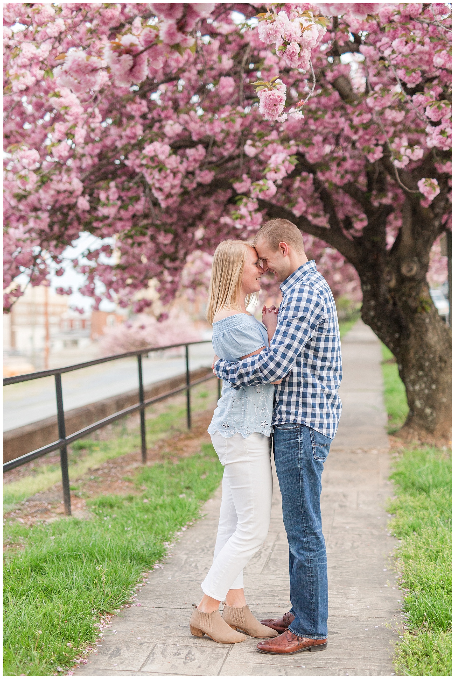 Downtown Lynchburg Engagement Session || Spring Bloom Engagement || Ashley Eiban Photography 