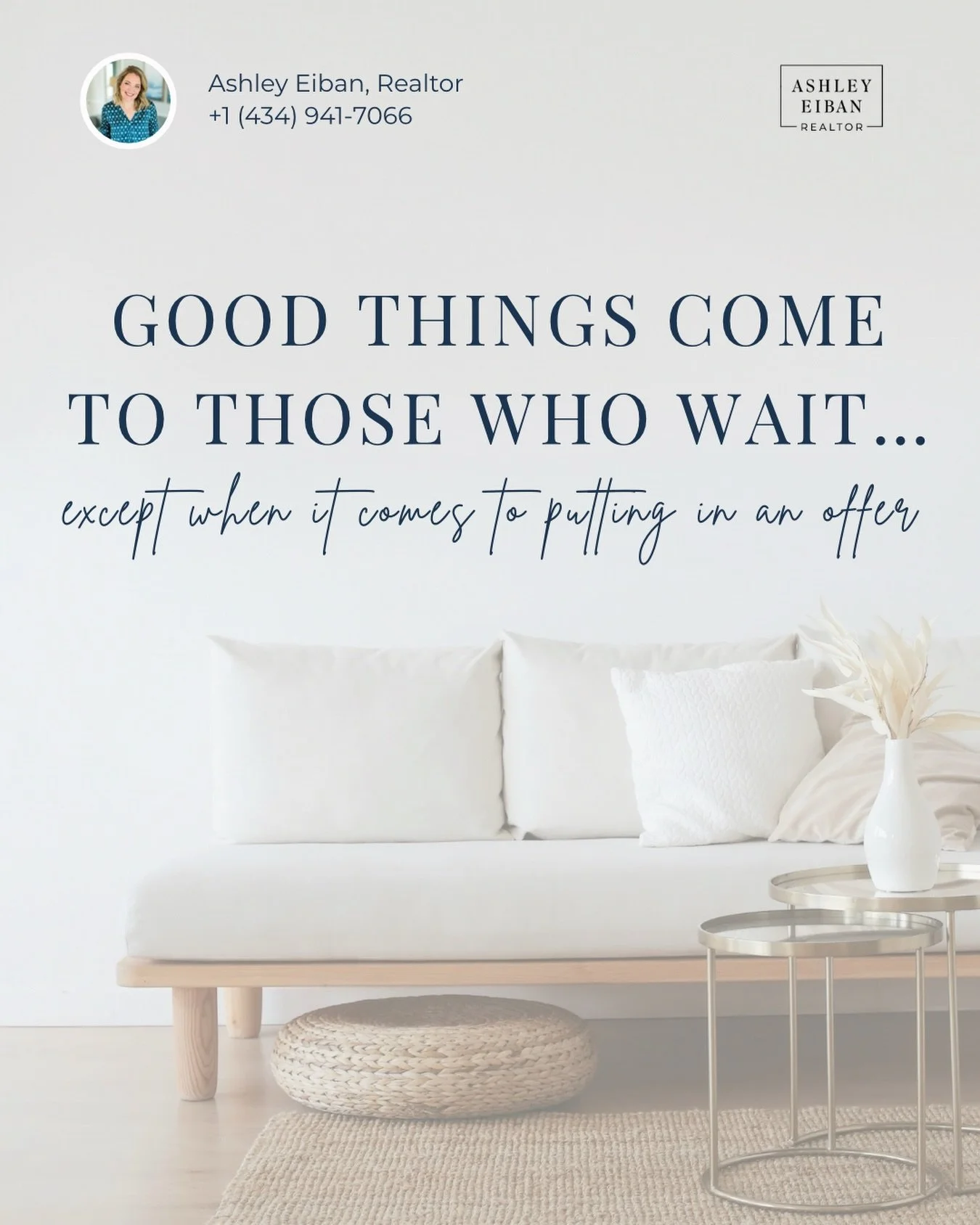 Good things come to those who wait&hellip; except when it comes to putting in an offer 😬

In real estate, waiting can cost you the house. 🏠 

Homes can go under contract within hours or days, especially if they&rsquo;re priced well.

If you&rsquo;r