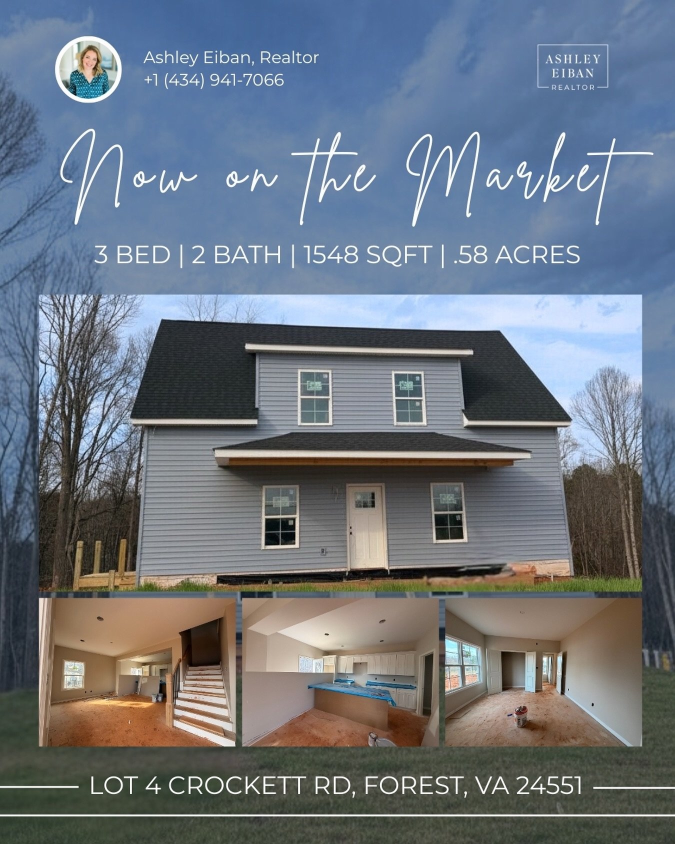 🔨🏠 Under Construction in Forest, Virginia 🏠🔨

🛏 3 Beds | 🛁 2 Baths | 📐 1,548 Sq Ft | 🌳 0.58 Acres | $399,900

✨ Open-concept living 
✨ Dreamy kitchen with oversized island, quartz, tile backsplash 
✨ Main-level primary suite + laundry 
✨ Room