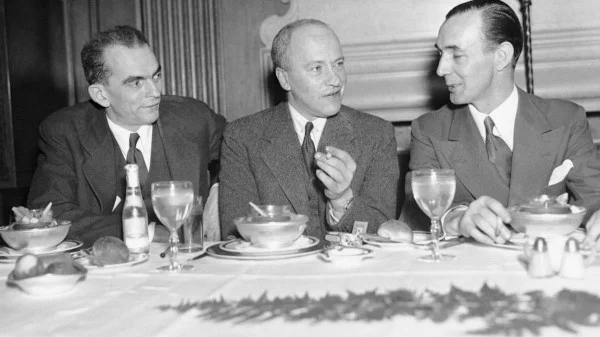 Walter Duranty with--on left--Kenneth Durant of pro soviet TASS