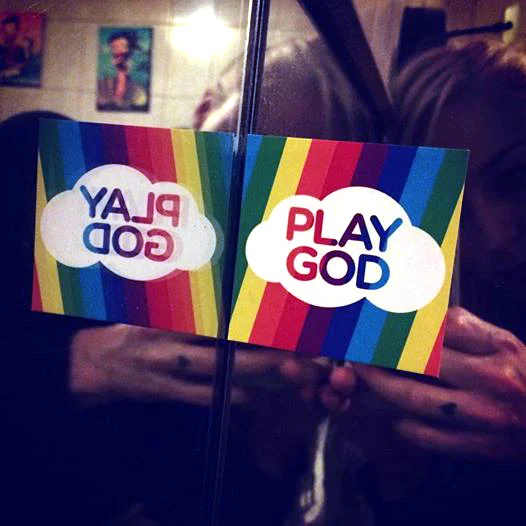 Play God stickers seen @ Snack N Blues