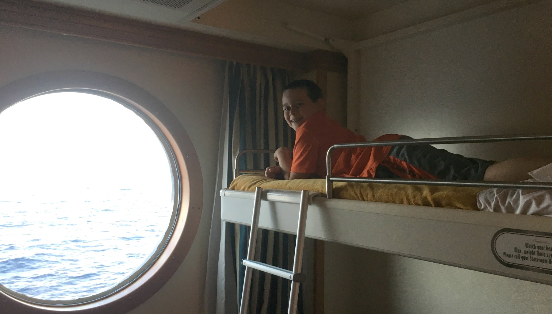 Cody loved having a front-row seat to that gorgeous ocean view from his bunk