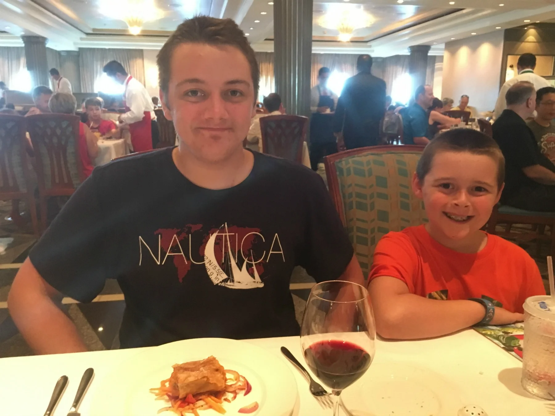 Our boys at Cabanas restaurant