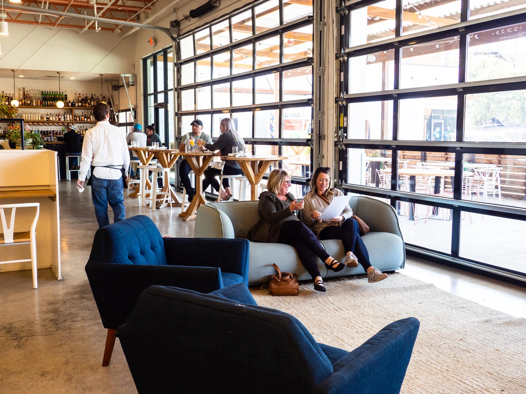 Sunday and Jill going over the menu at Milo while I take pictures and visit with Eleanor