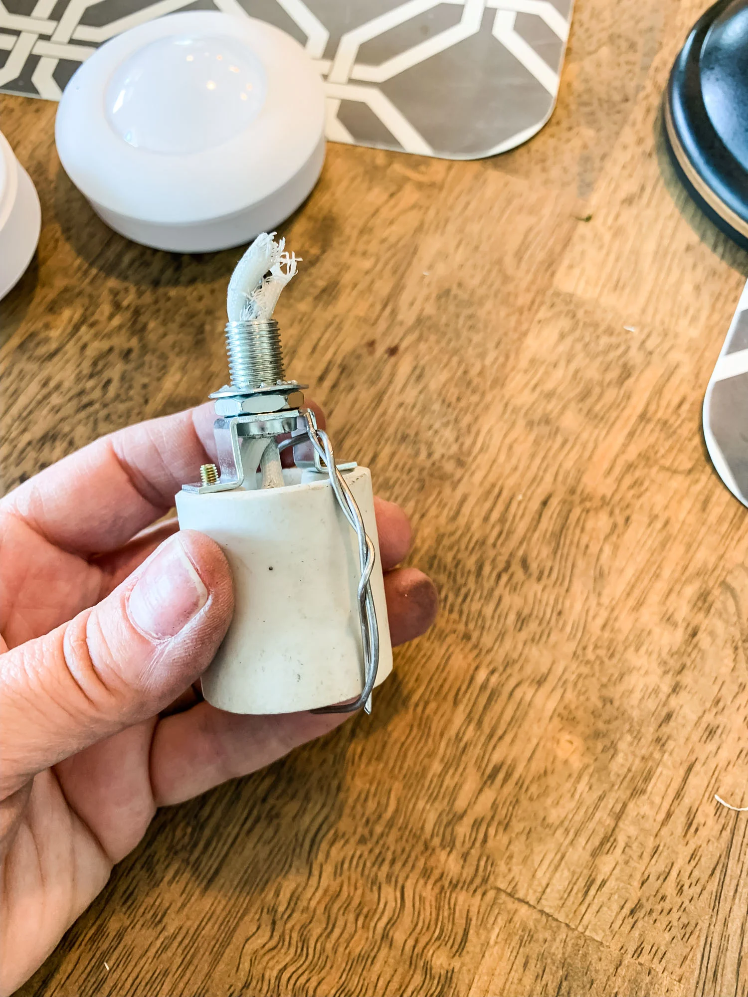 Floral wire would have been an easier wire to use. You want to wrap it around a few times so it’s sturdy…