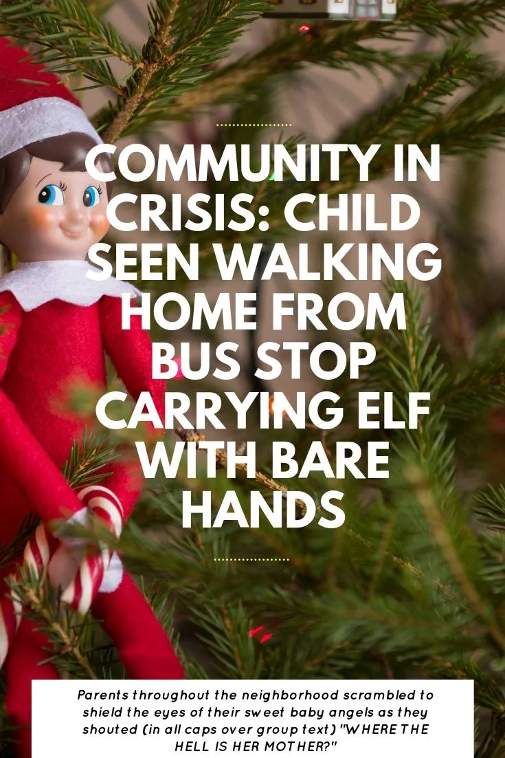 Community in Crisis Over Child Walking Home From Bus Stop Carrying Elf With Bare Hands