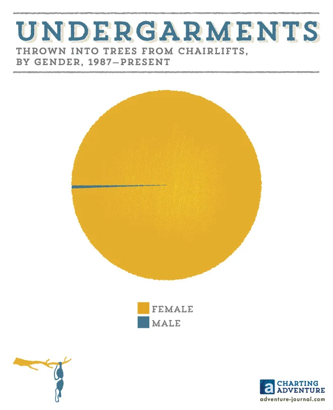 Undergarments Thrown Into Trees From Chairlifts, By Gender, 1987-Present (Copy)