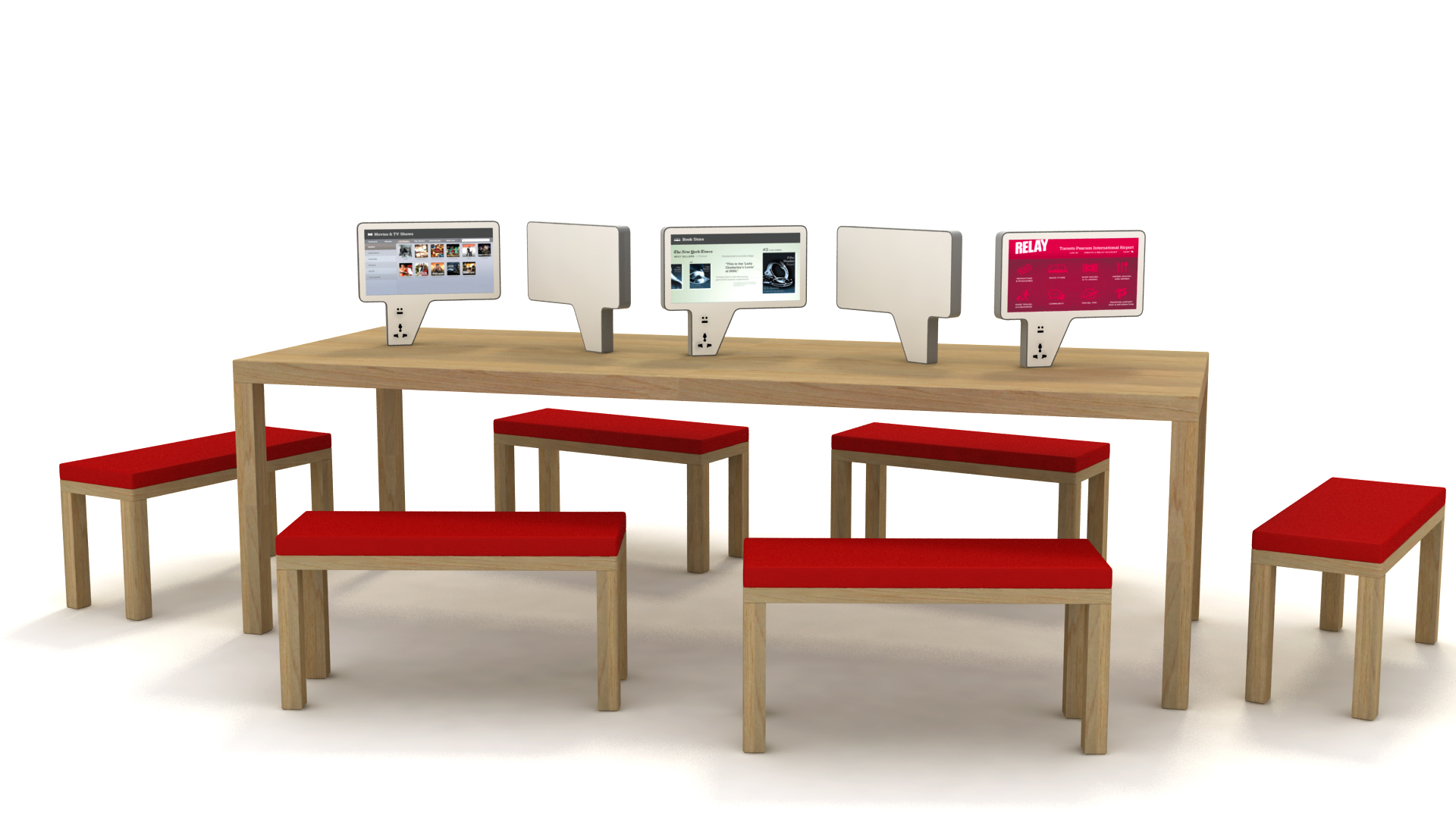 Public terminals to browse and order content. 