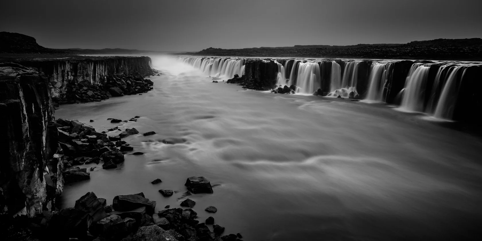  Selfoss / North Iceland 2016   Selfoss is a long horse shaped waterfall located 1,5 km upstream from Dettifoss,&nbsp;Europe's most powerful waterfall. While Dettifos is a beast, Selfoss is a beauty. The falls are located in the barren and remote hig