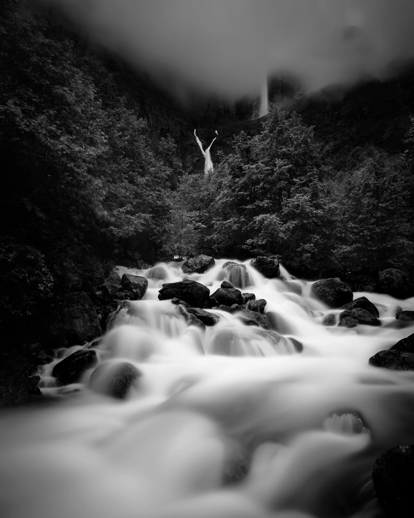  Mardalsfossen two / 2016.     Near the base of the Mardalsfossen waterfall. The two upper falls drops 650-700 meters, making it one of the tallest waterfalls in Europe. 