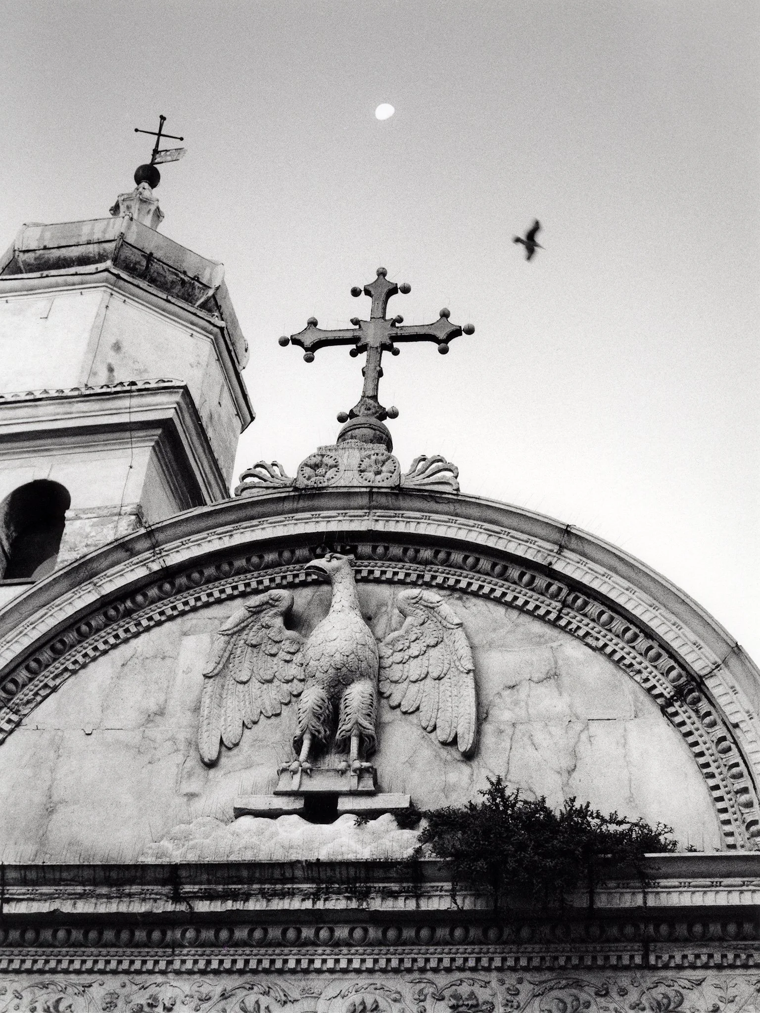 Måne og måke over St Giovanni Evangelista-M5-50mm-Ilford FB selen 15x20cm.jpg