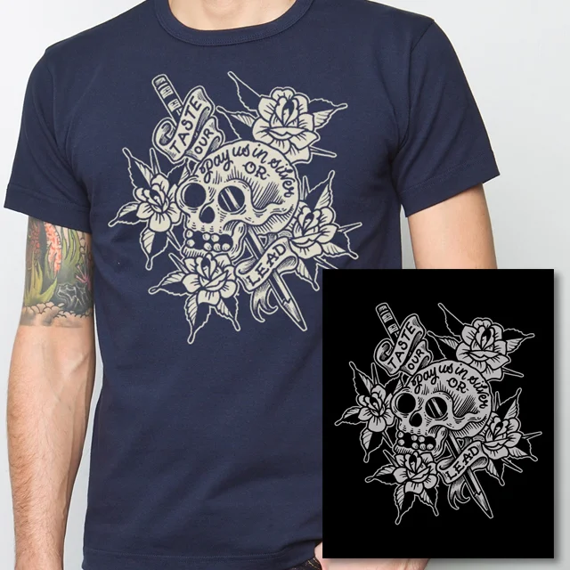 Men's Shirt Print Combo - "Pay Us Silver or Taste Our Lead" 