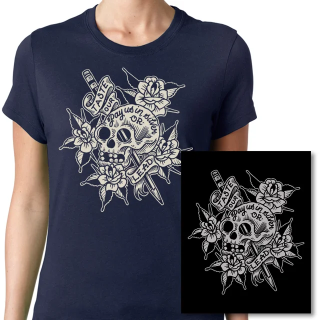 Women's Shirt Print Combo - "Pay Us Silver or Taste Our Lead" 