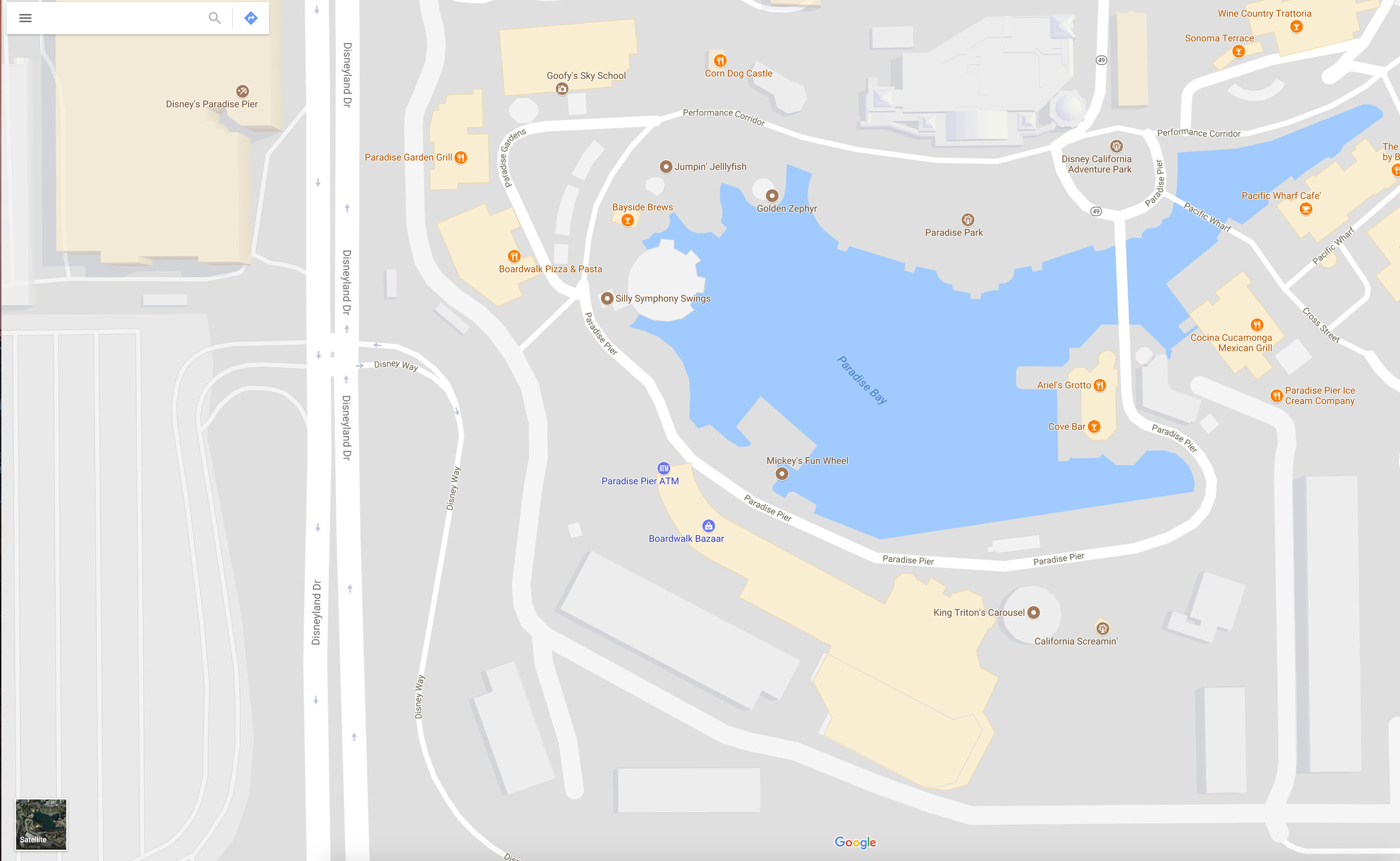  Map view of Pixar Pier 