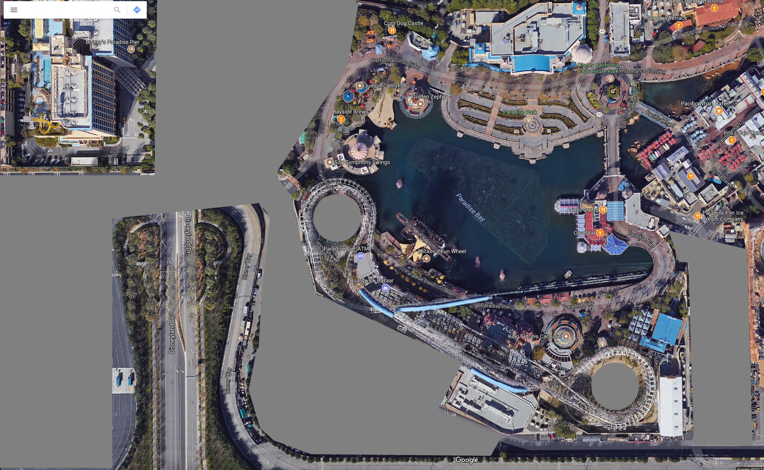  Long term amount of backstage land that could be opened up as themed environment. 