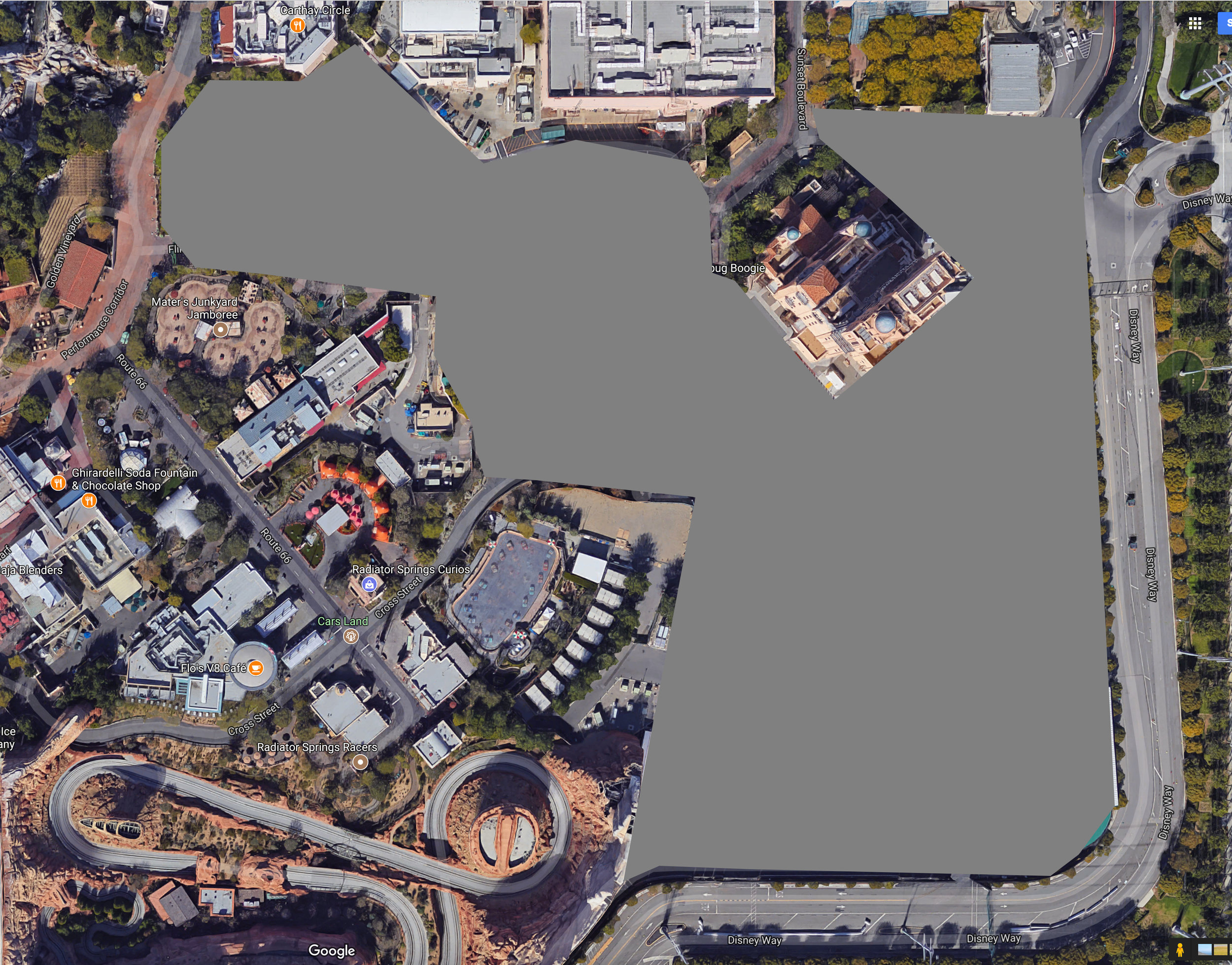  Possible area for future Marvel Land expansion project. 
