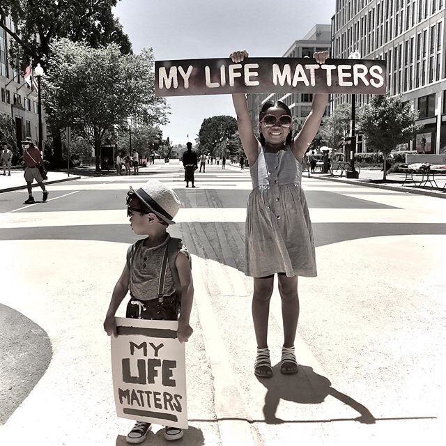 We did something important yesterday. We haven&rsquo;t ventured out much yet even with the lifted COVID-19 restrictions but Daddy wanted our children to walk on the #blacklivesmatterplaza because #blacklivesmatter so we left our safe comfortable spot