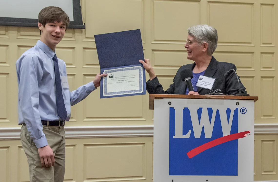 Jack Eggert receives 2018 Voter Service Award