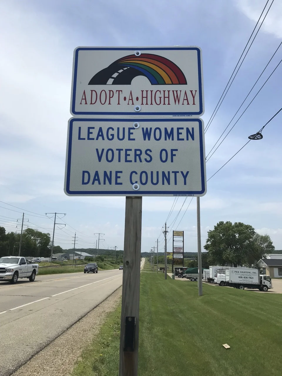 Look for this sign on Highway 14 west of Middleton.
