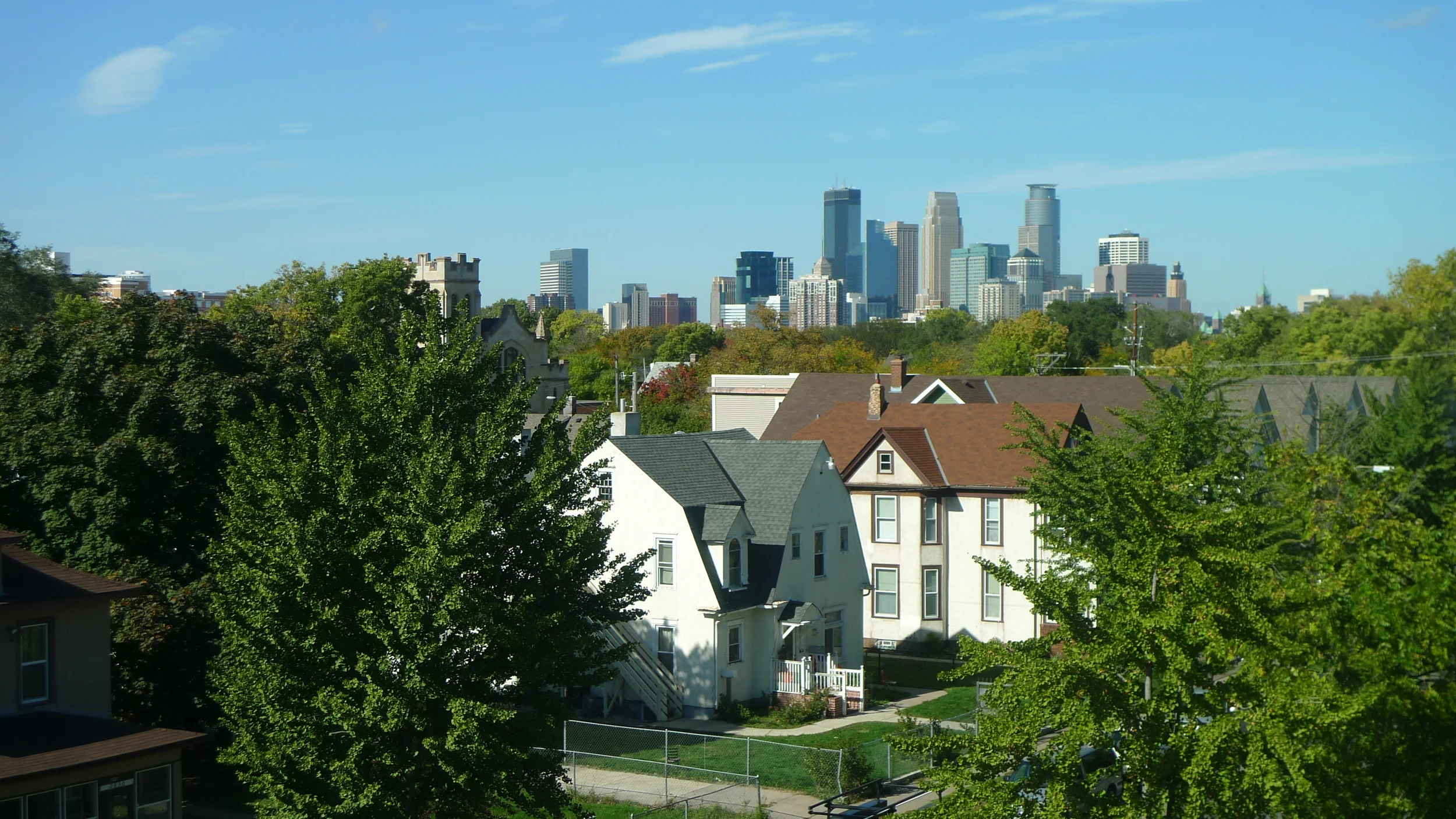 View of Downtown Minneapolis from a fourth floor apartment.