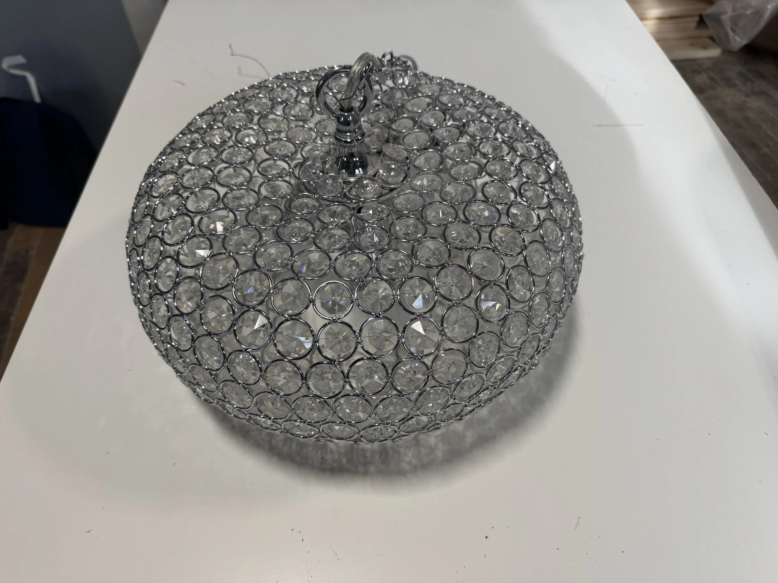 Francisca Oval-shaped Crystal and Chrome 3-light Chandelier W680