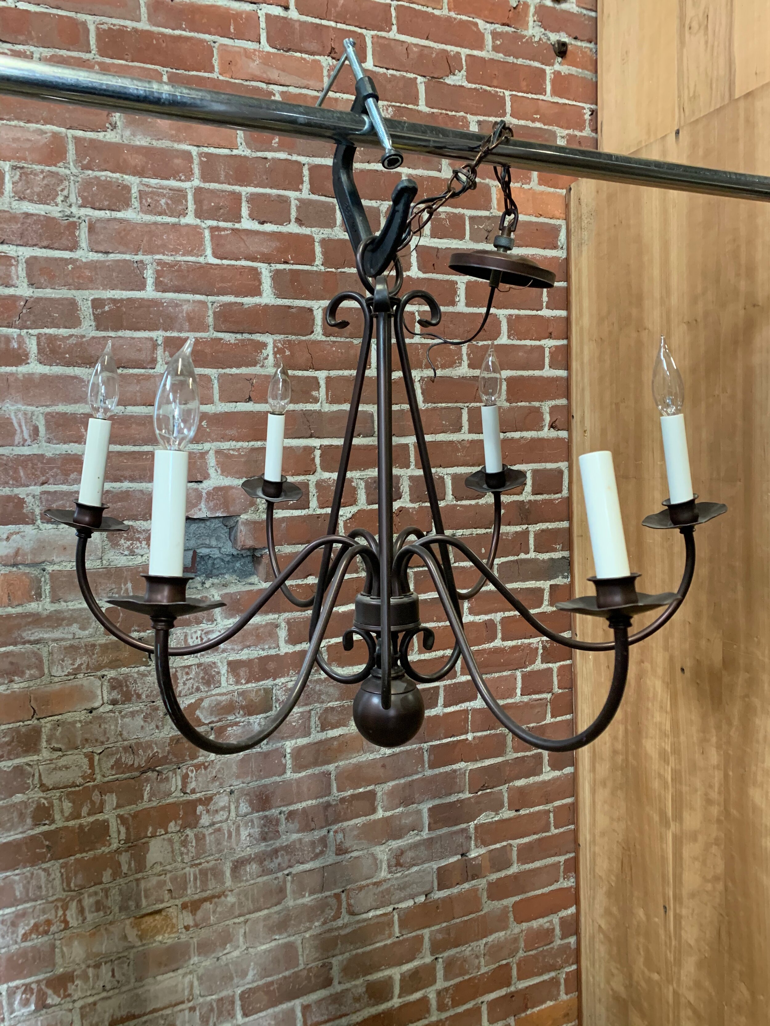 6 Light Hubbardton Forge Simple Sweep Chandelier Z999 