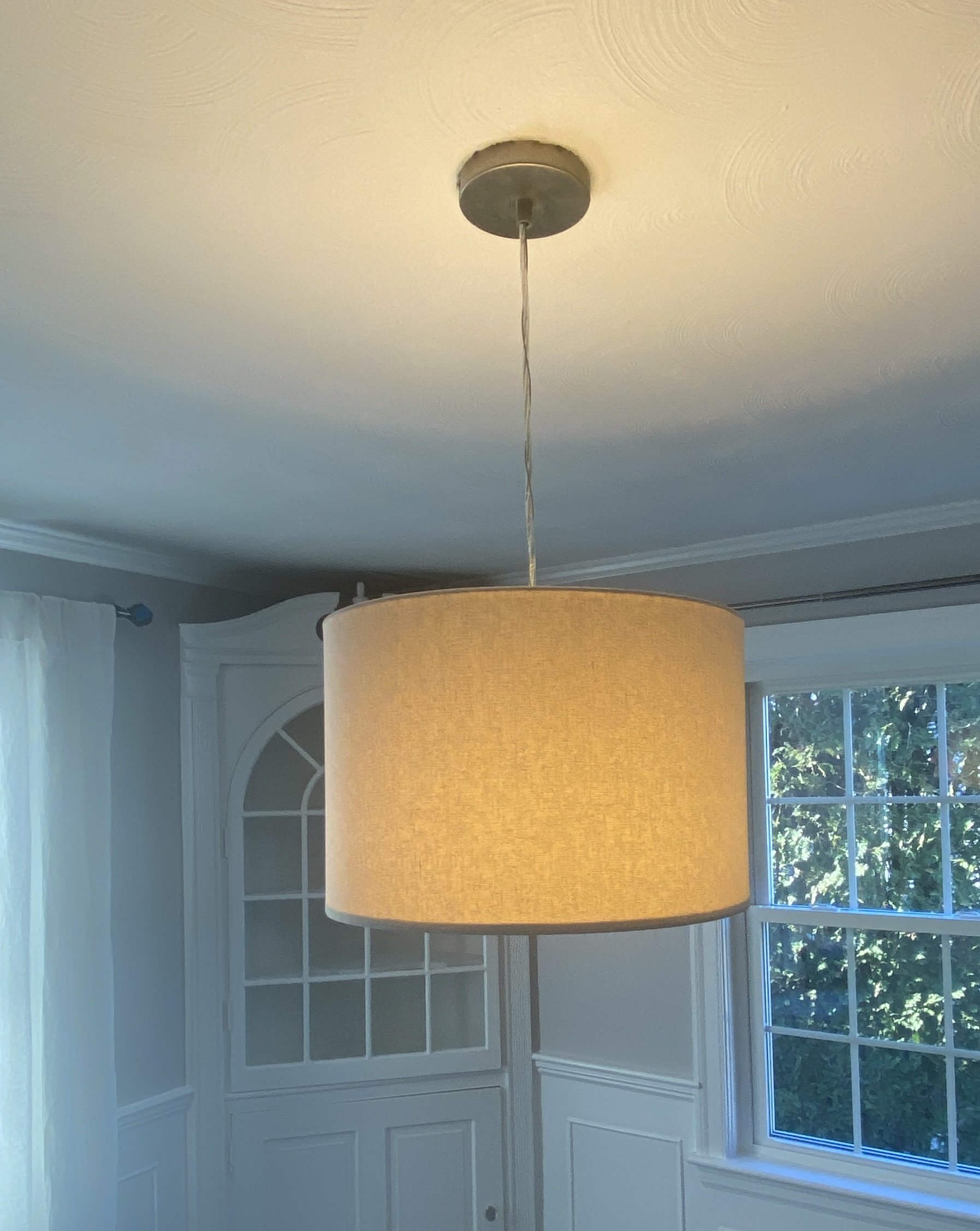 West Elm Linen Drum Pendant Light A149