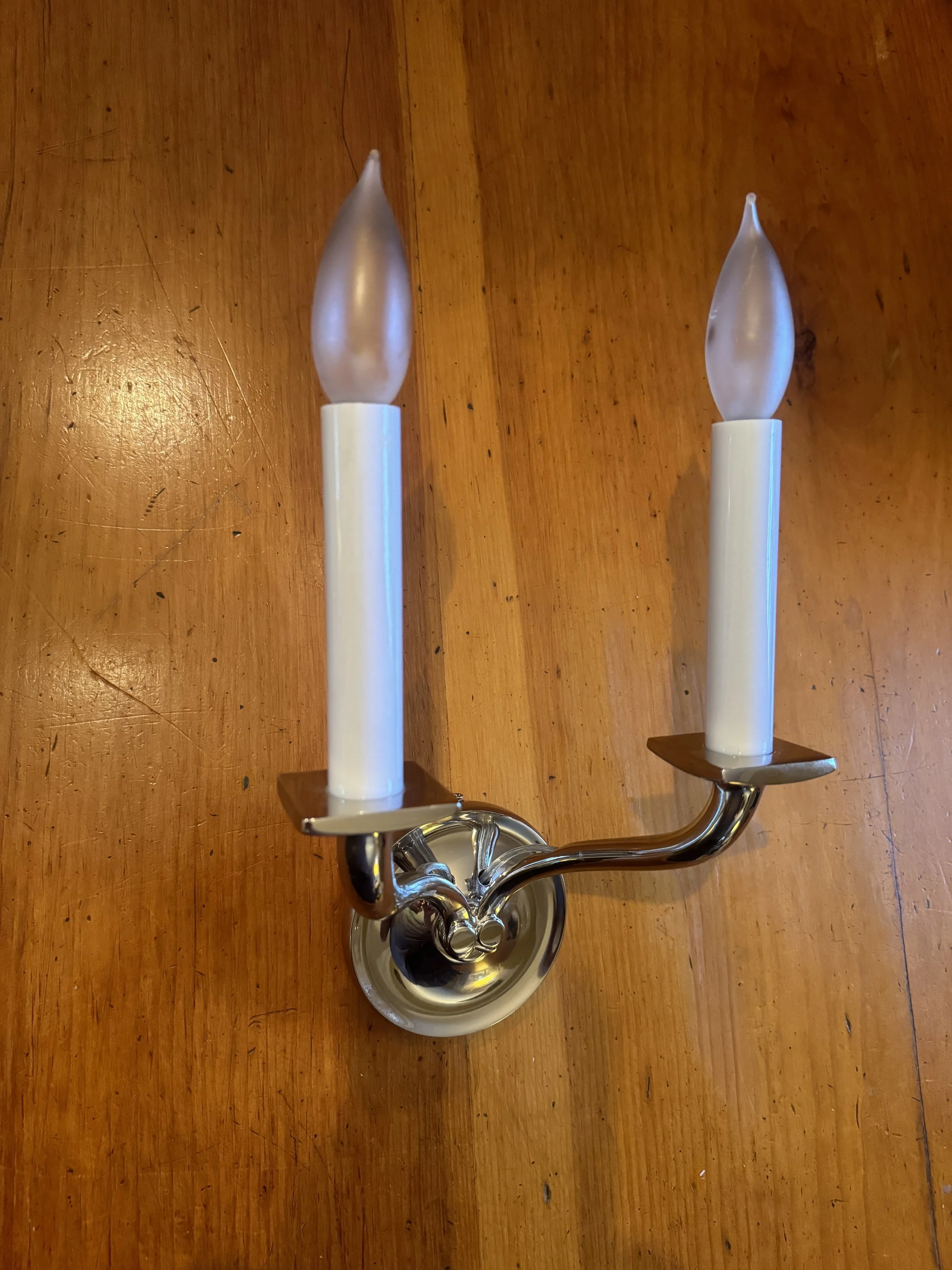 Two Arm Nickel Wall Sconce W515