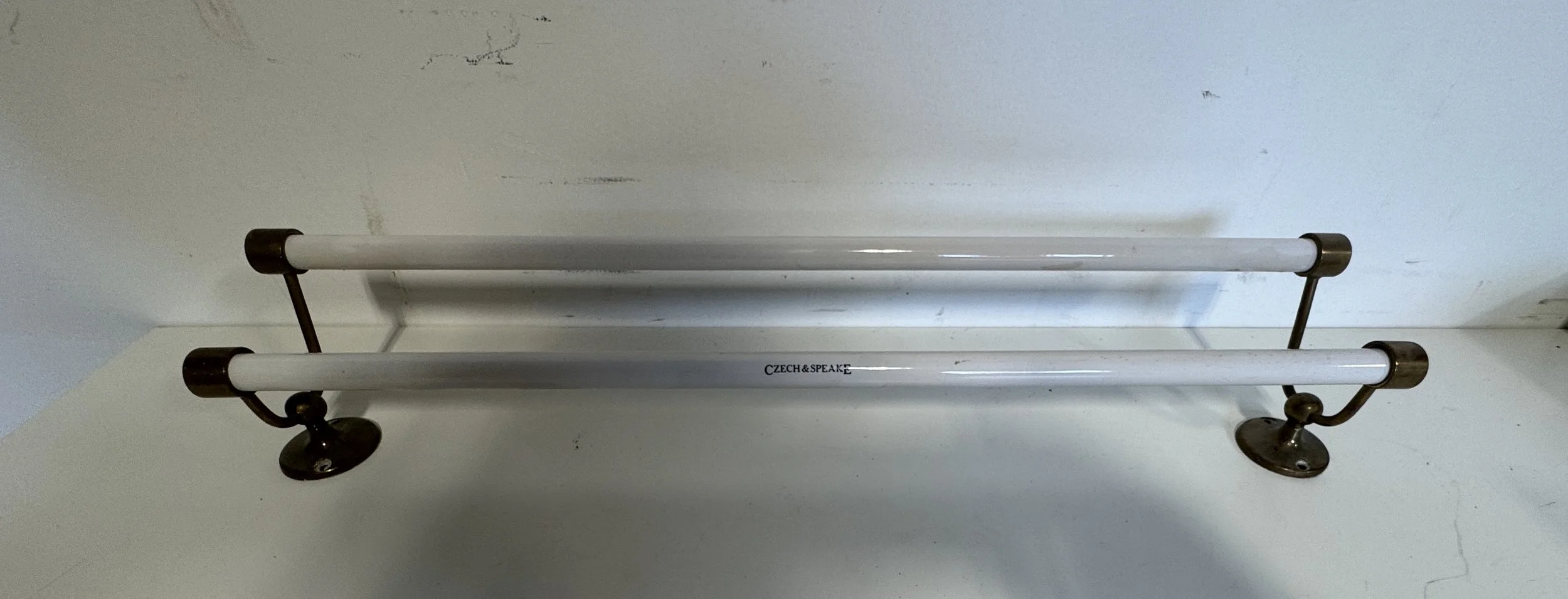 Czech and Speake Brass and Ceramic Towel Bar N354